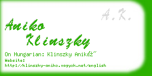 aniko klinszky business card